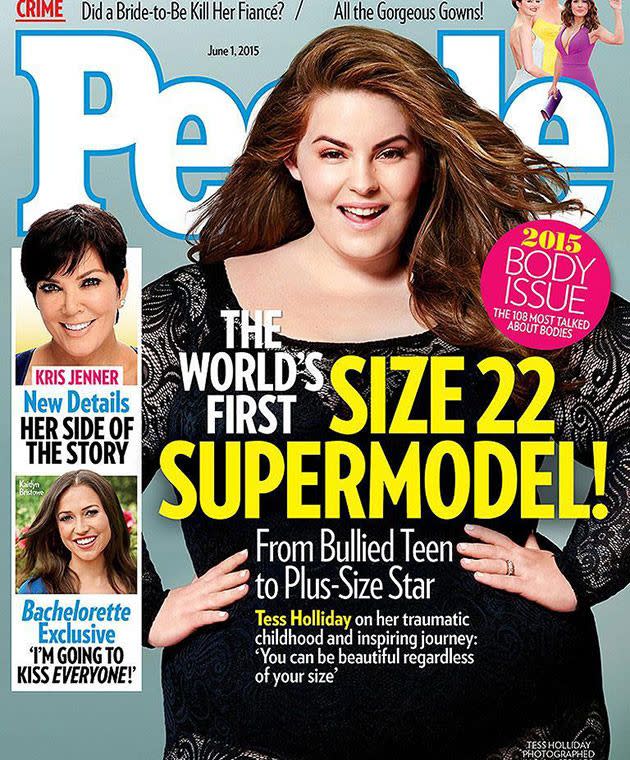 Tess Holliday on the cover of People magazine. Photo: People.