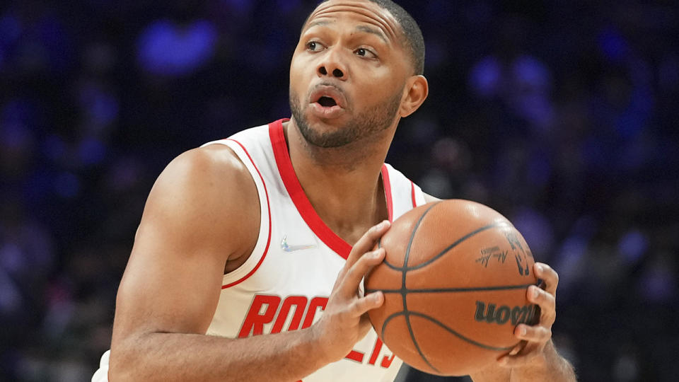 Houston's Eric Gordon stands to provide great Fantasy NBA number this week with key teammates sidelined. (Photo by Mitchell Leff/Getty Images)