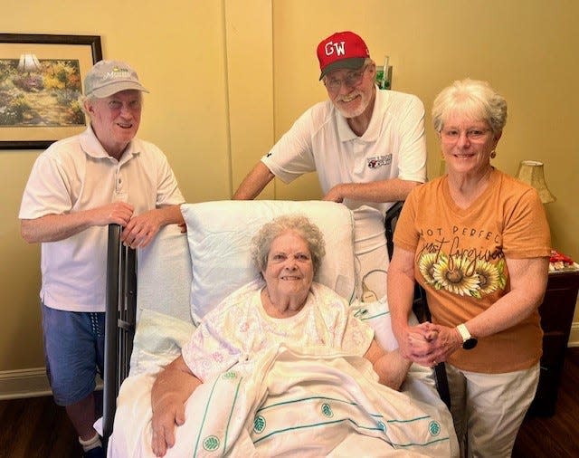 Delores Hamrick is seen here with her children (from left) Steve Hamrick, Tommy Hamrick and Susan Hamrick Floyd.
