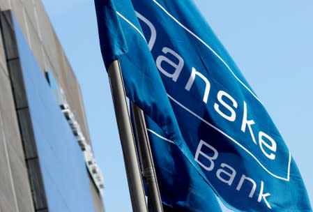 FILE PHOTO: Danske Bank flag flutters at the bank's Estonian branch in Tallinn