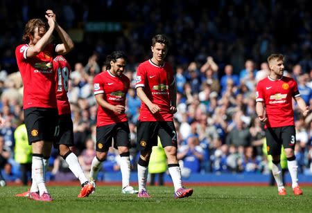 Everton v Manchester United - Barclays Premier League - Goodison Park - 26/4/15. Manchester United's Ander Herrera walks off dejected at full time Reuters / Andrew Yates Livepic