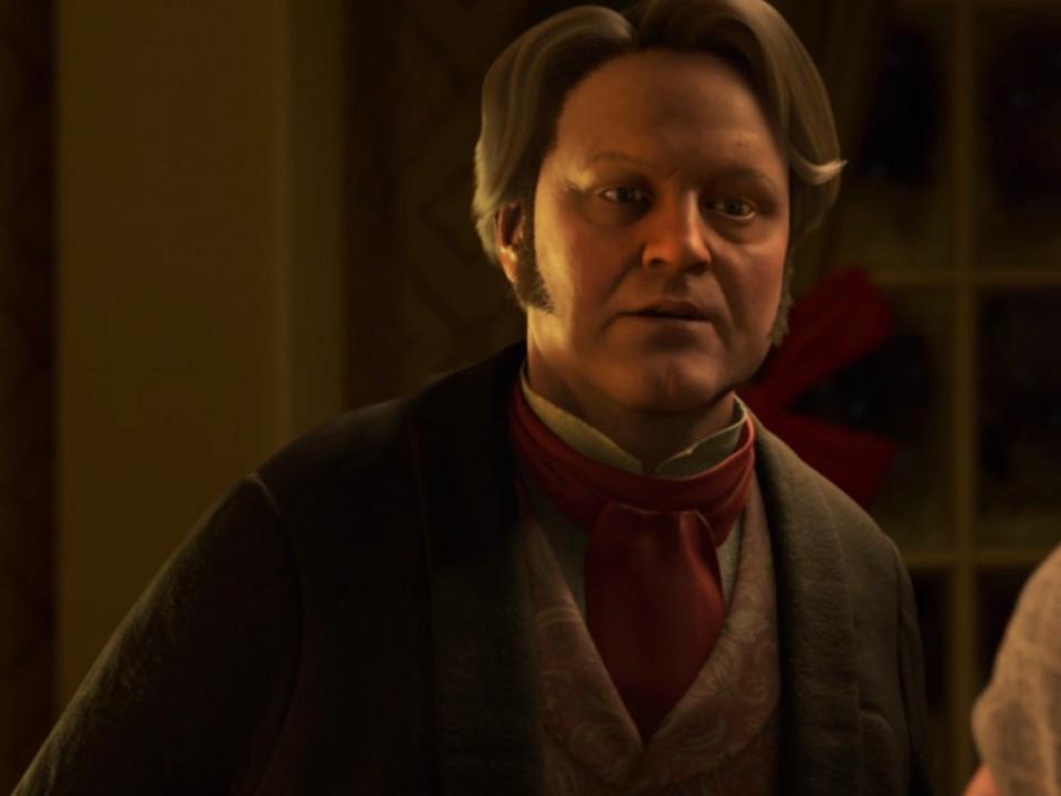 Animated Colin Firth in "Disney's A Christmas Carol."