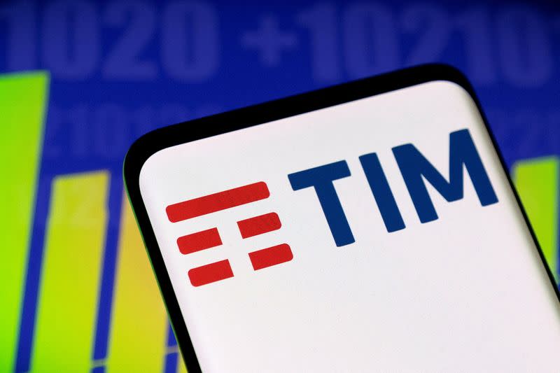 FILE PHOTO: Illustration shows Telecom Italia (TIM) logo