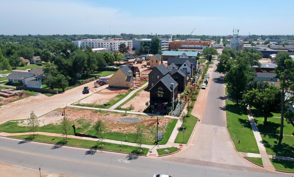 Homes are under construction July 17 on the west side of downtown Edmond.