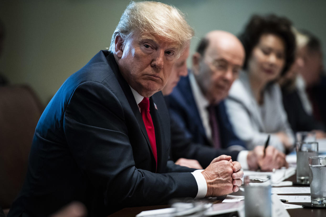 President Donald Trump listens during a Cabinet meeting at the White House on Aug. 16. (Photo: Jabin Botsford/The Washington Post via Getty Images)