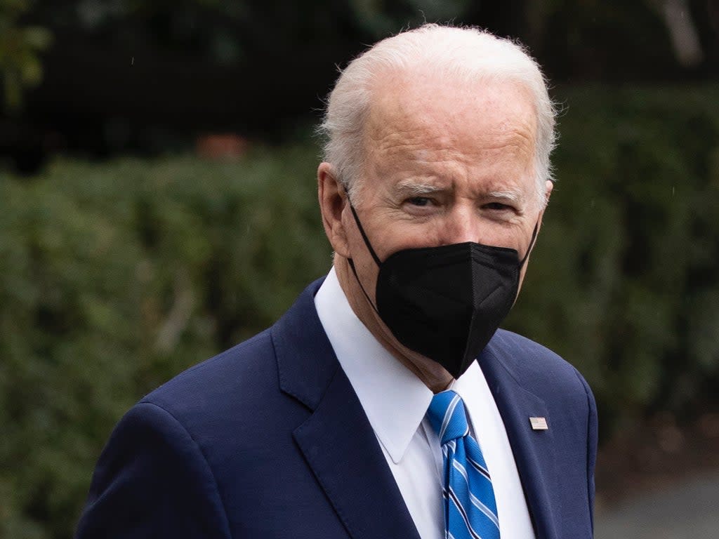 Joe Biden departing the White House on Monday (EPA)