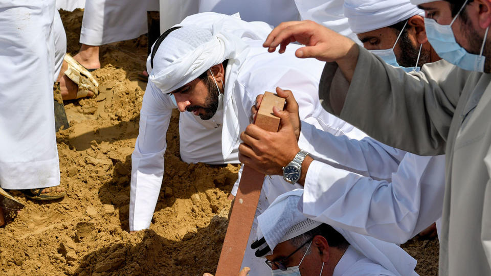 The funeral ceremony for Sheikh Hamdan Bin Rashid Al Maktoum, pictured here in Dubai.