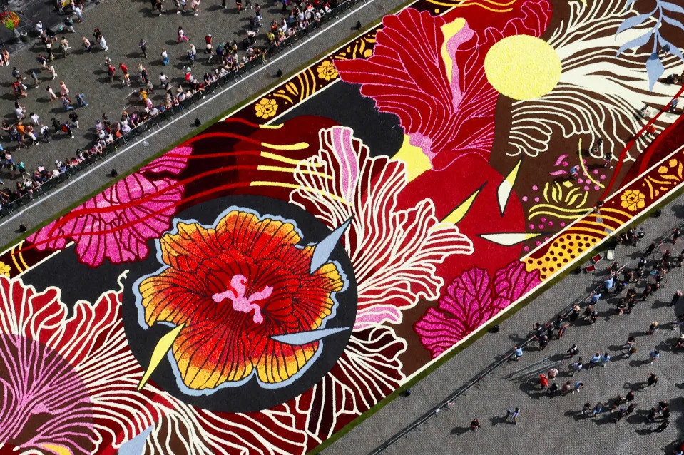 La alfombra de flores ''Art Nouveau'' en Bruselas