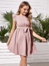 <p><strong>$17.00</strong></p><p>This baby doll dress is not only the cutest thing you've probably come across today, but did I mention how affordable it is? Yep, under $20. It's designed with a ruffle trim on the arms and a waist tie you can turn into a pretty bow.</p><p><strong>Sizes: XS - 2XL</strong></p>