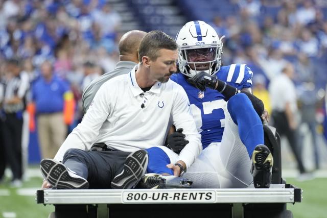 Colts' Armani Watts carted off field on opening kickoff