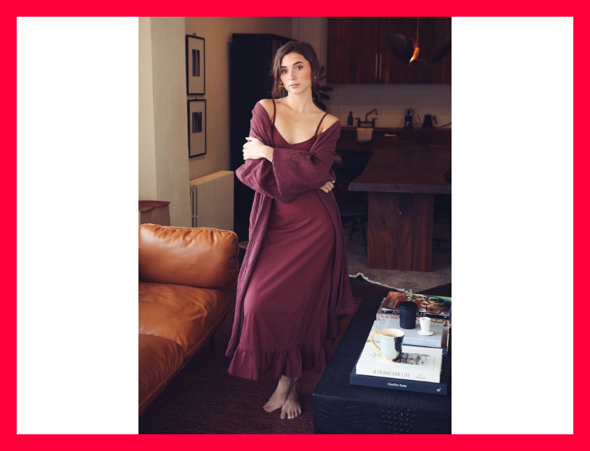 Roma Slip Dress in Plum Organic Cotton. (Photo: Mille)