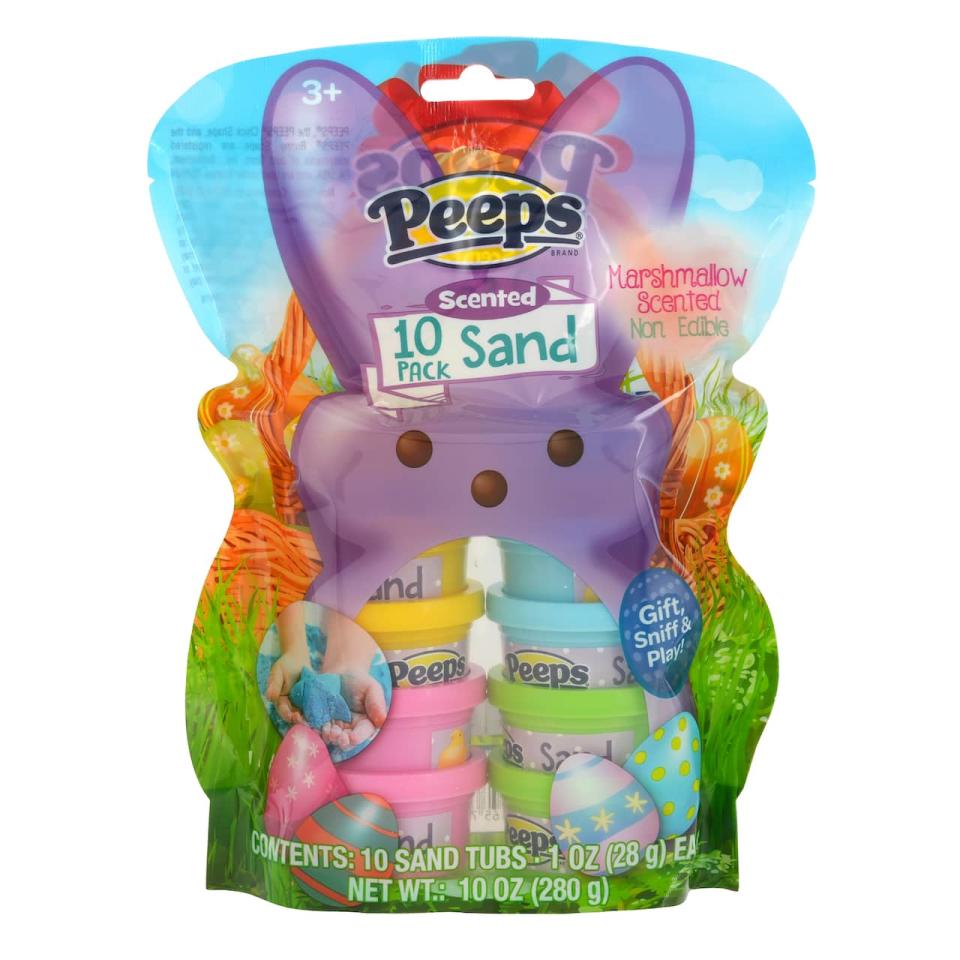 <p><a href="https://go.redirectingat.com?id=74968X1596630&url=https%3A%2F%2Fwww.michaels.com%2Fproduct%2Fpeeps-marshmallow-scented-play-sand-set-10ct-10737157%3FmichaelsStore%3D1191%26inv%3D17&sref=https%3A%2F%2Fwww.thepioneerwoman.com%2Fholidays-celebrations%2Fgifts%2Fg60161743%2Feaster-peeps-inspired-gift-ideas%2F" rel="nofollow noopener" target="_blank" data-ylk="slk:Shop Now;elm:context_link;itc:0;sec:content-canvas" class="link ">Shop Now</a></p><p>Peeps Marshmallow Scented Play Sand Set</p><p>michaels.com</p><p>$7.99</p><span class="copyright">Michaels</span>