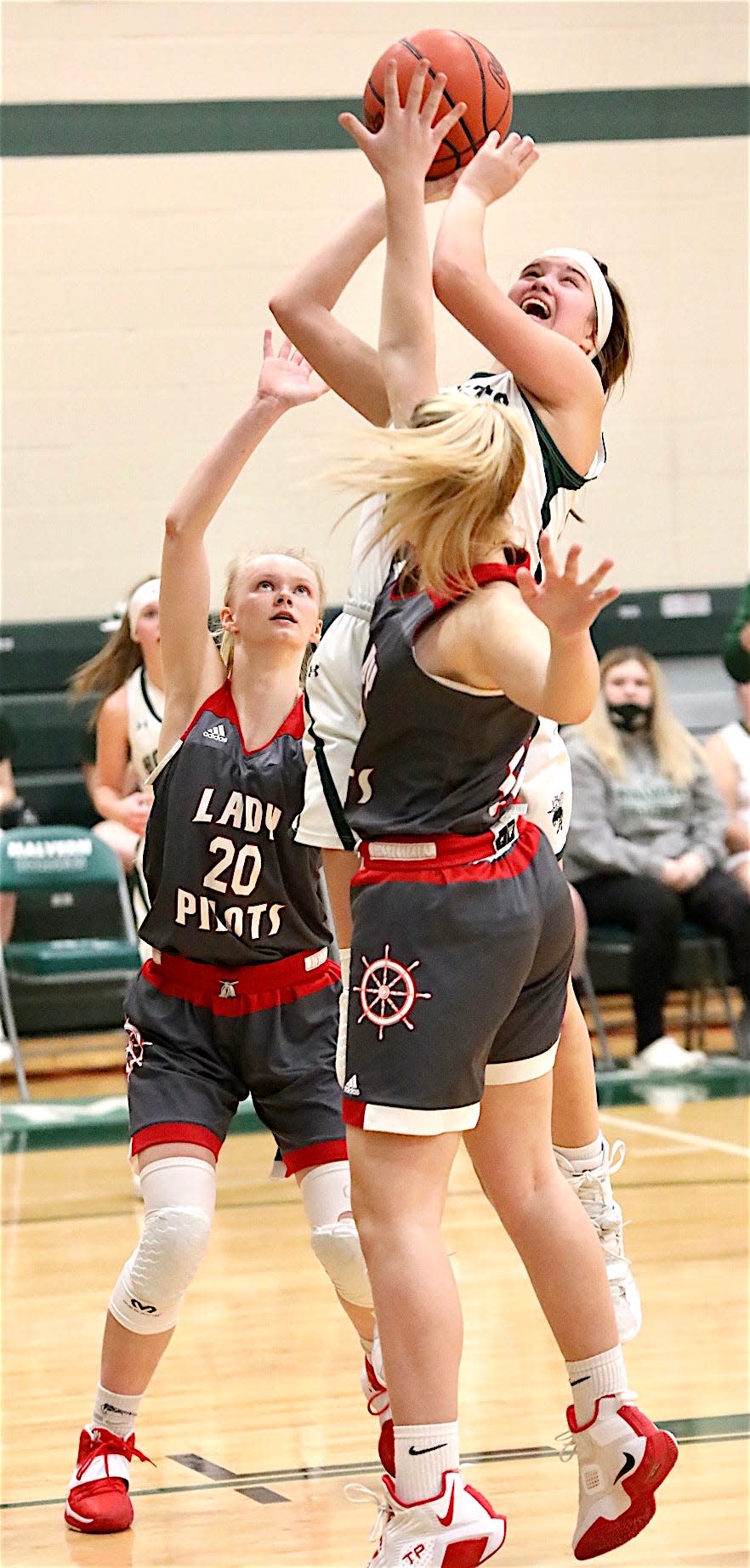 Malvern's Maddie Powers, shown here during a game against River, scored a career-high 31 points Monday against Sandy Valley.