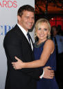 LOS ANGELES, CA - JANUARY 11: Actor David Boreanaz and Jaime Bergman arrive at the 2012 People's Choice Awards held at Nokia Theatre L.A. Live on January 11, 2012 in Los Angeles, California. (Photo by Jason Merritt/Getty Images)