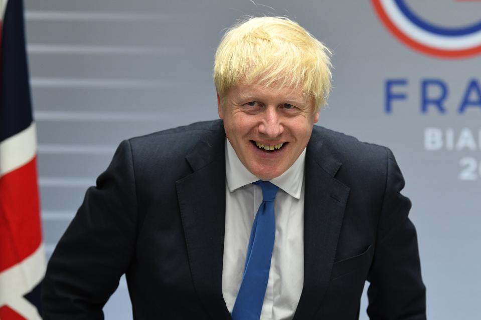 Prime Minister Boris Johnson during his meeting with Japanese Prime Minister Shinzo Abe for bilateral talks during the G7 summit in Biarritz, France.