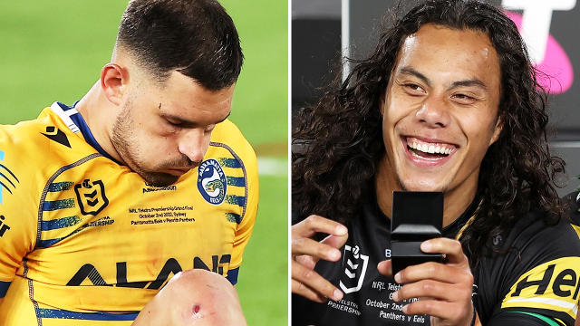 Jarome Luai and Ryan Matterson, pictured here in the NRL grand final.