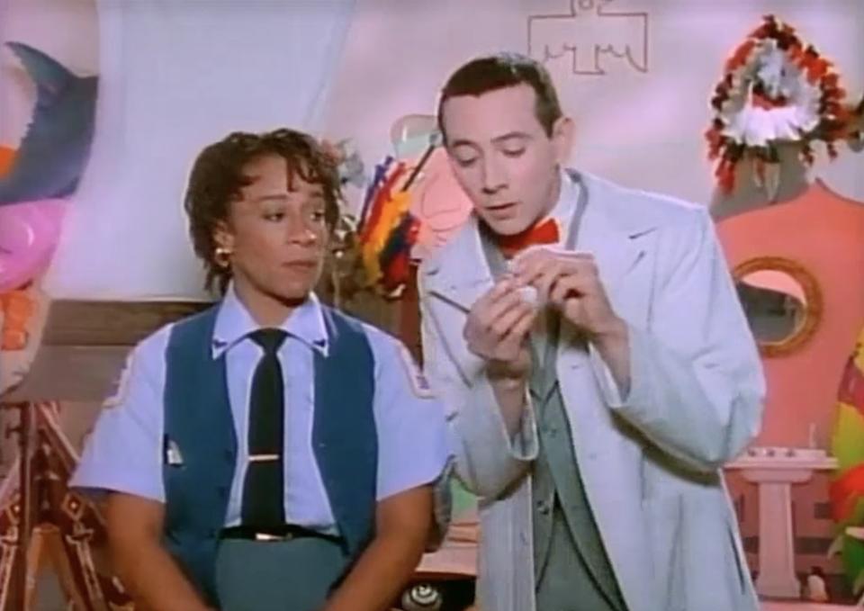 s epatha merkerson and paul reubens in pee wee's playhouse