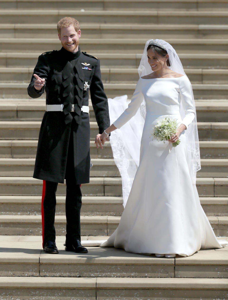 Meghan’s main wedding dress, designed by Clare Waight Keller of Givenchy. (Photo: PA)