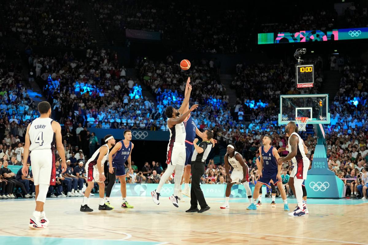 Olympics basketball games today USA vs France highlight Paris Games