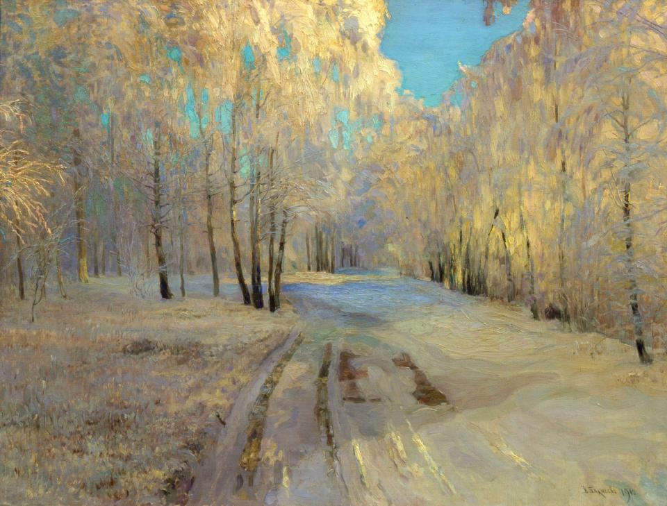 ‘That sweet sensation of carefree days filled with surprises’: Hoarfrost by Vasili Baksheyev (1900) - Heritage Images