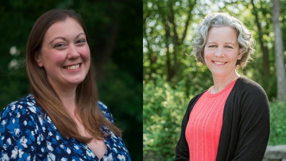 Two newcomers, Laurel Burchfield, left, and Megan Warner are competing for an open Shawnee City Council seat on Nov. 7.