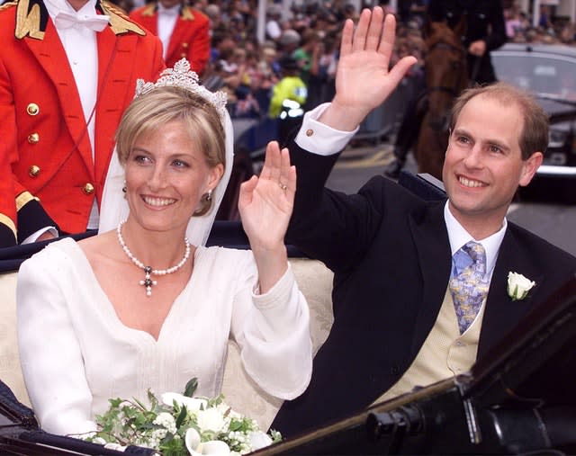 Sophie and Edward on their wedding day