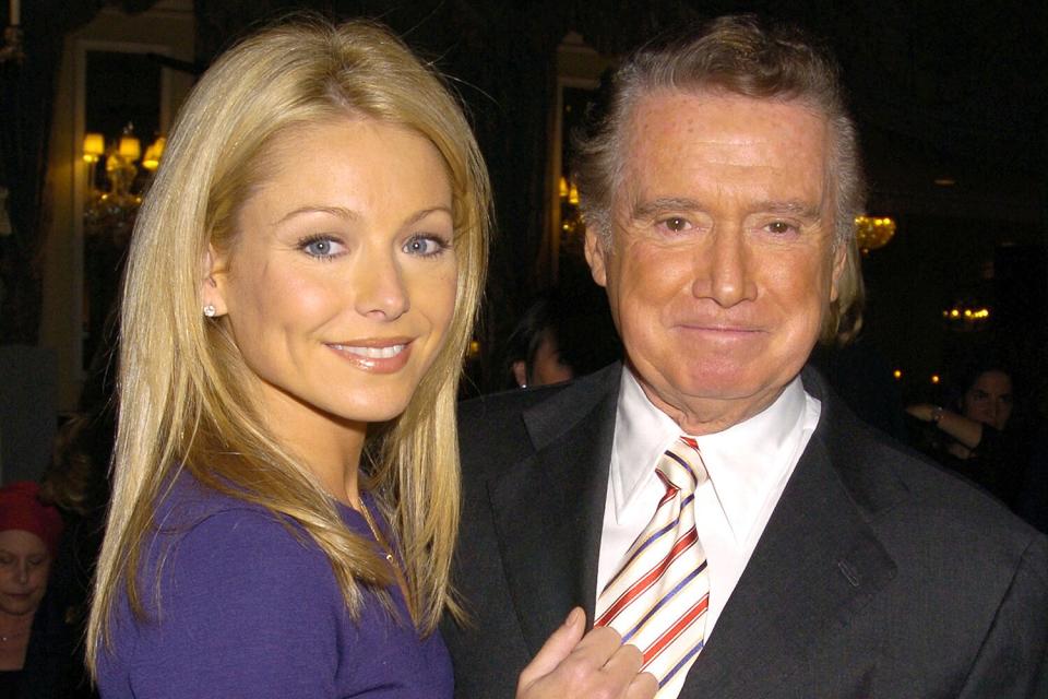 Kelly Ripa and Regis Philbin during 16th Annual PAL Women of The Year Luncheon honoring Kelly Ripa and Paula Zahn at The Pierre Hotel in New York City, New York, United States.