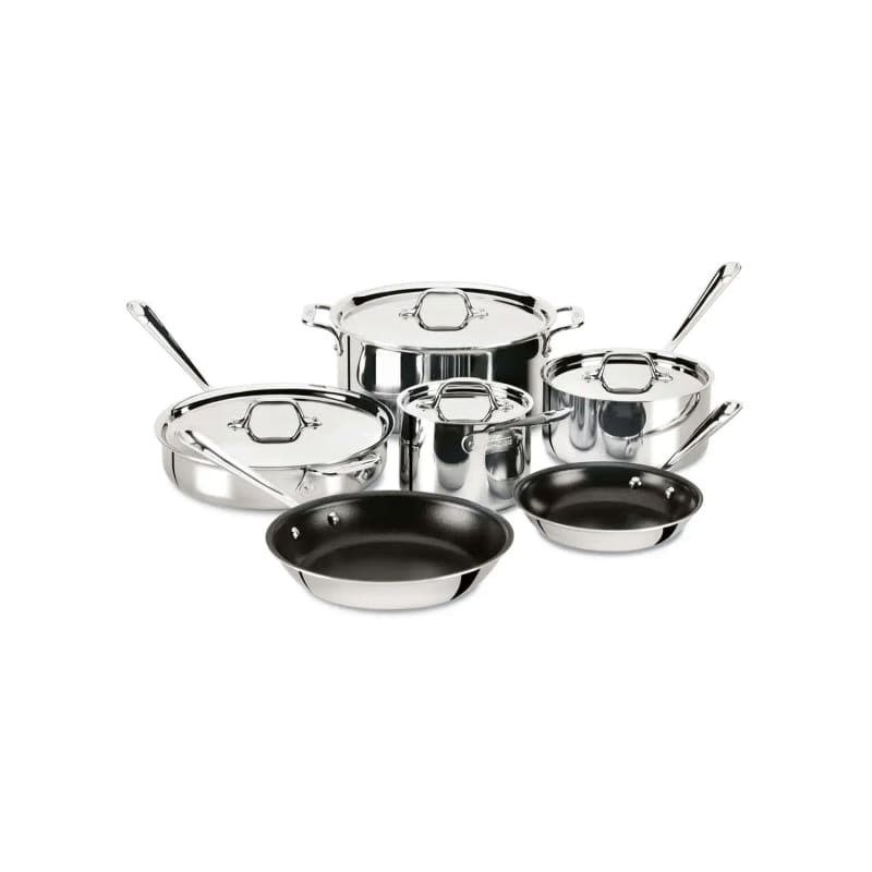 D3 Stainless 3-ply Bonded Cookware Set, Nonstick 10-piece Set