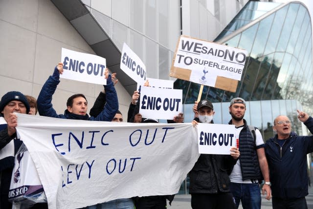 Tottenham fans have been protesting at the club's involvement in the European Super League