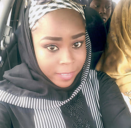 Medical worker Hauwa Mohammed Liman, who was held hostage by Islamic State in Nigeria since March, is pictured in this handout photograph obtained by Reuters on October 14, 2018. ICRC/Handout via REUTERS