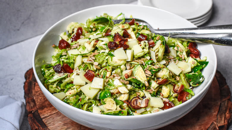 Brussels sprouts salad in bowl