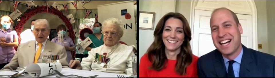 Care home residents James Pyett and Thelma Hobden were chosen to have an online chat with the Duke and Duchess of Cambridge (BBC/Kensington Palace/PA)
