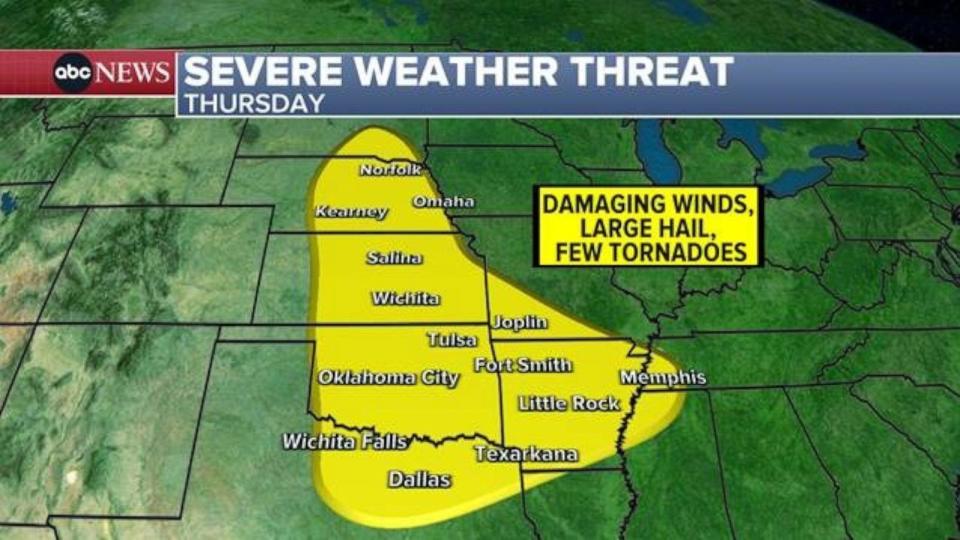 PHOTO: Severe weather threat on May 23, 2024. (ABC News)