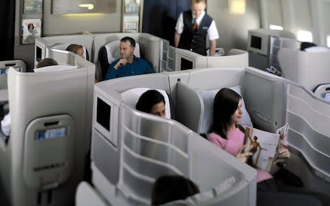 The Club World cabin on the A380, which serves the Singapore route - Credit: British Airways