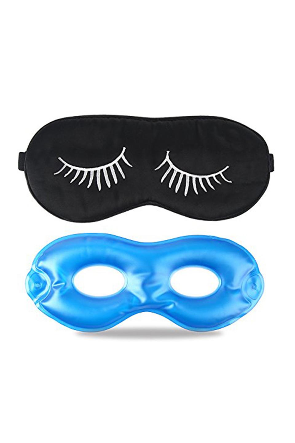 8) Pure Silk Sleep Mask and Gel Eye Mask Set