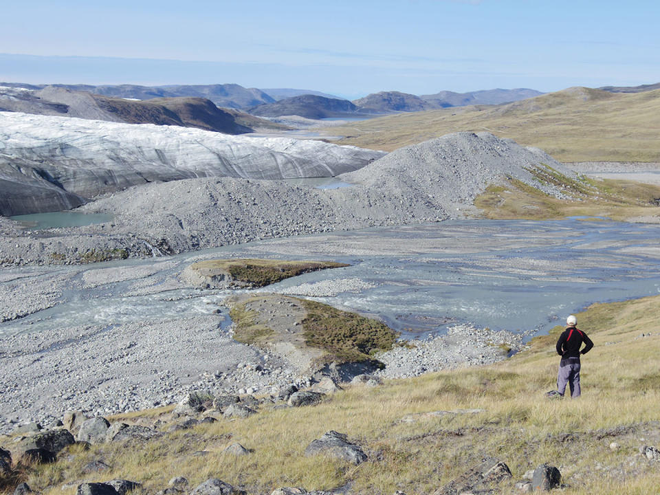 Russell Glacier and proglacial area, near Kangerlussuaq, west Greenland.  (Courtesy of Jonathan Carrivick)