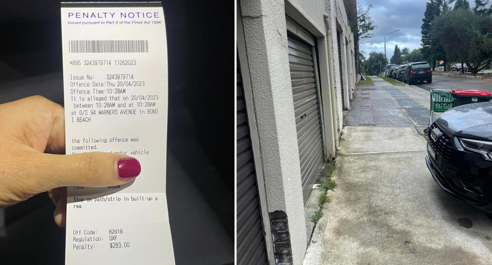 Sydney parking fine on Bondi street. 