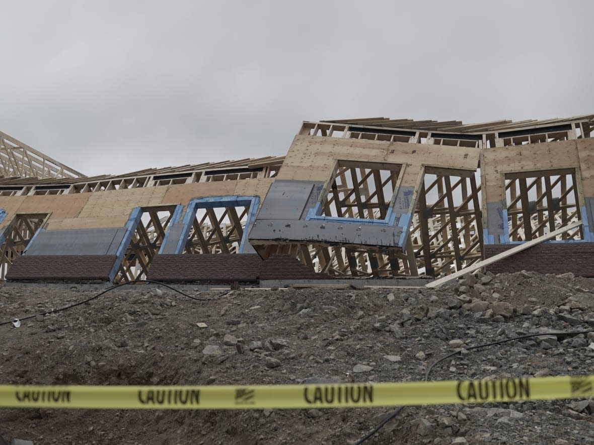 The building, which will be the future Larry Uteck Plaza, has been under construction for three weeks. (Steve Lawrence/CBC - image credit)