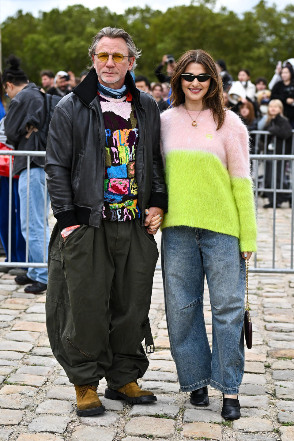 daniel craig, rachel weisz, loewe spring 2025 ready-to-wear, paris fashion week