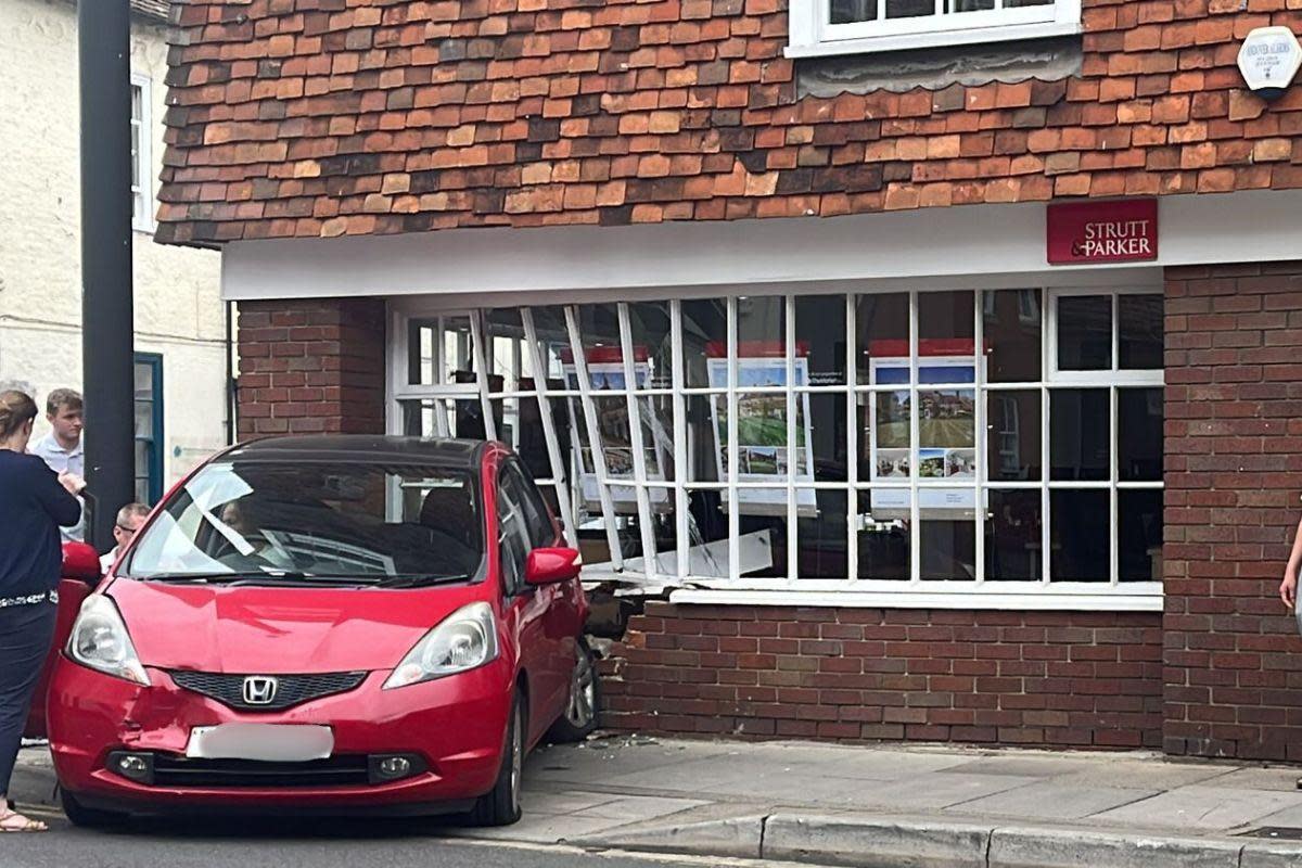 PHOTOS: Emergency services at the scene after car crashes into building <i>(Image: Newsquest)</i>