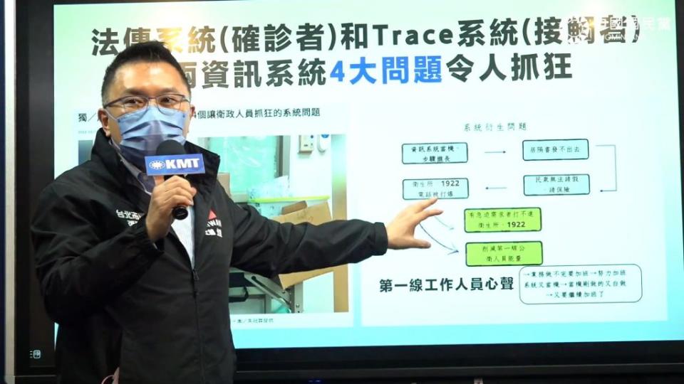 國民黨文傳會副主委張斯綱建議改進數位落差，參考新加坡Trace Together聰明防疫。（國民黨文傳會提供）