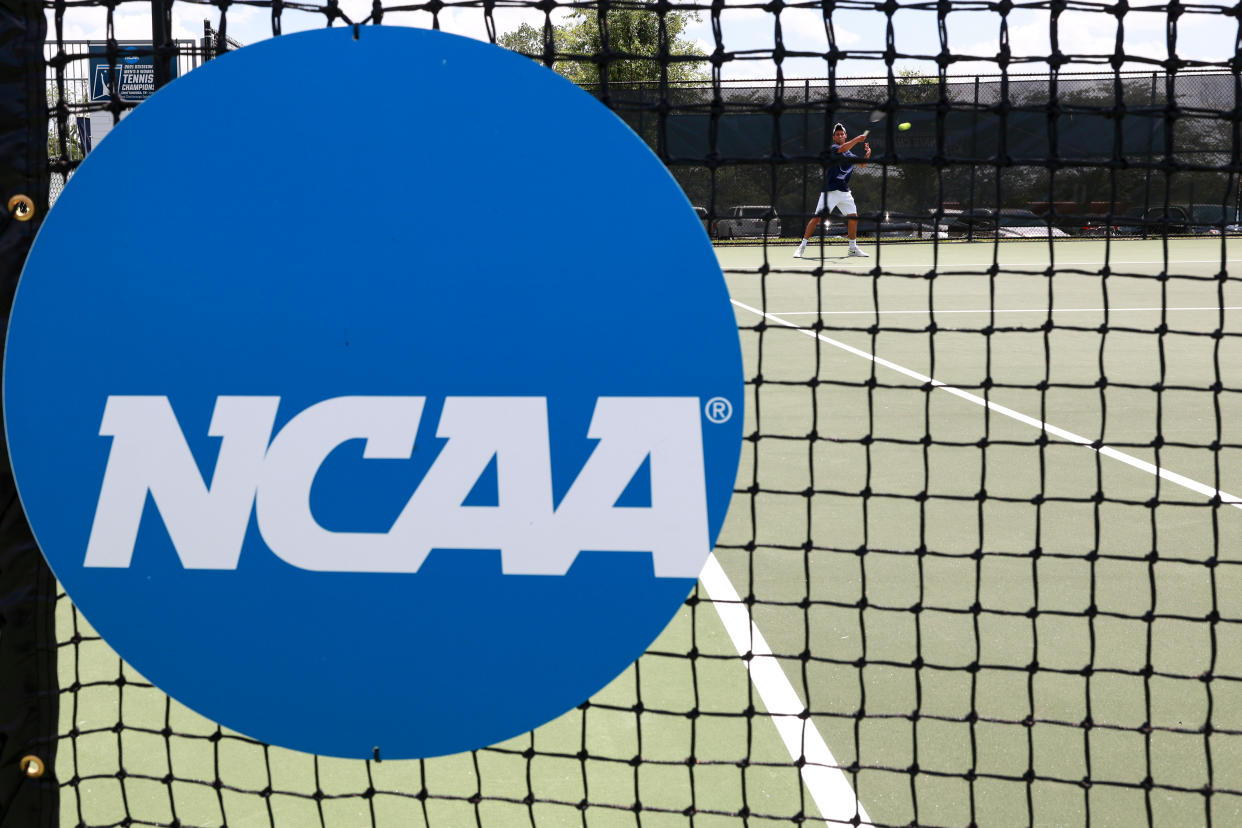 CHATTANOOGA, TN - MAY 26: The Emory Eagles take on the Case Western Reserve Spartans during the Division III Men's Tennis Championship held at the Champions Tennis Club on May 26, 2021 in Chattanooga, Tennessee. (Photo by Grant Halverson/NCAA Photos via Getty Images)