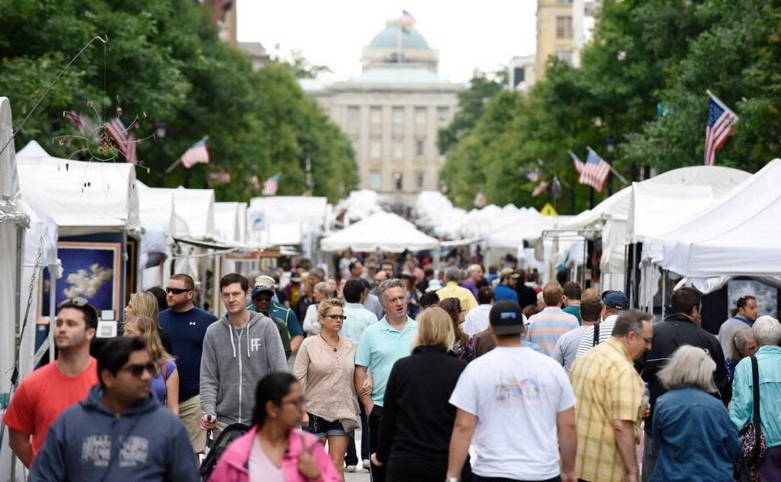 Artsplosure, Raleigh’s annual arts festival, typically takes over Fayetteville Street and downtown Raleigh in the spring.