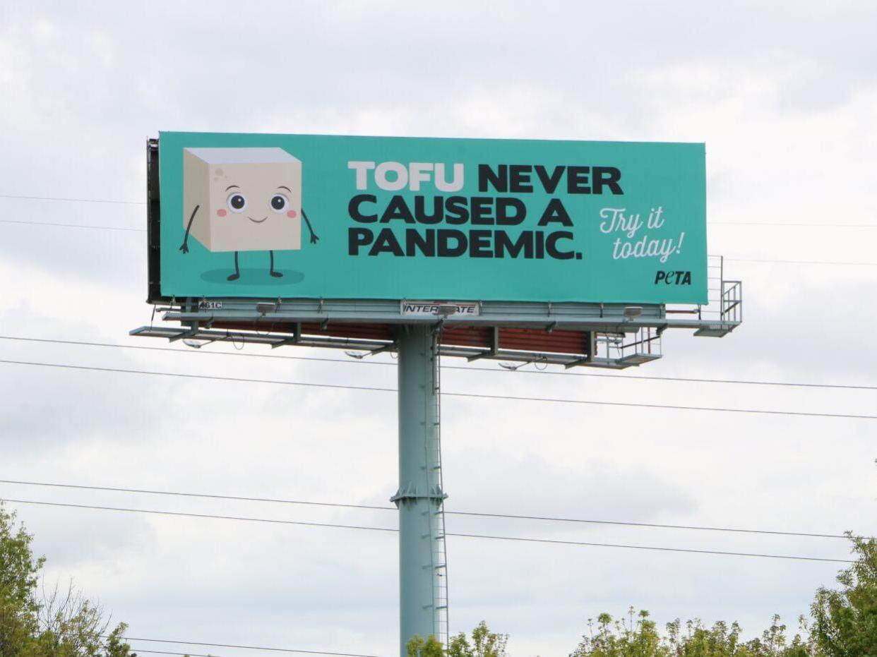 A PETA billboard in New Jersey, US: PETA