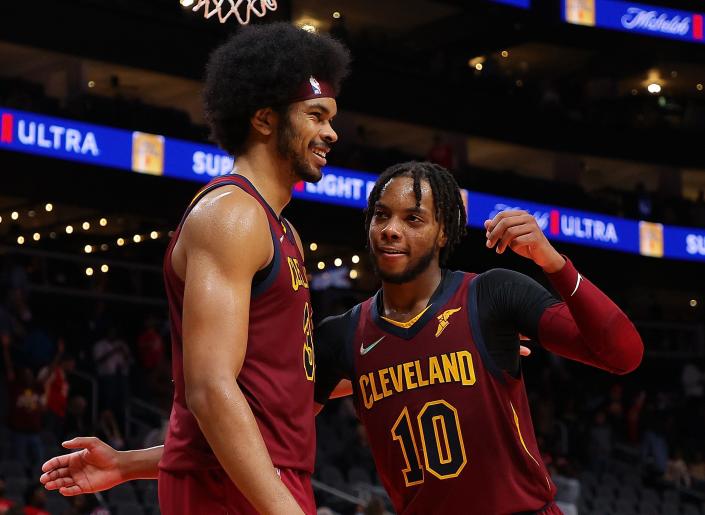 Jarrett Allen (left) and Darius Garland (10) and the Cavaliers could be the sleeper team in the East.