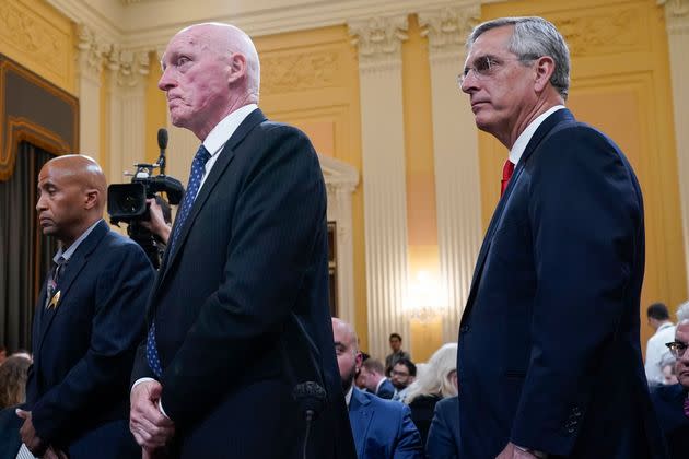 Rusty Bowers, Arizona state House speaker, and Brad Raffensperger, Georgia secretary of state, testified on Tuesday about Donald Trump's efforts to overturn the 2020 election. Bowers has said he'd vote for Trump again, and Raffensperger has refused to rule it out. (Photo: (AP Photo/Jacquelyn Martin))