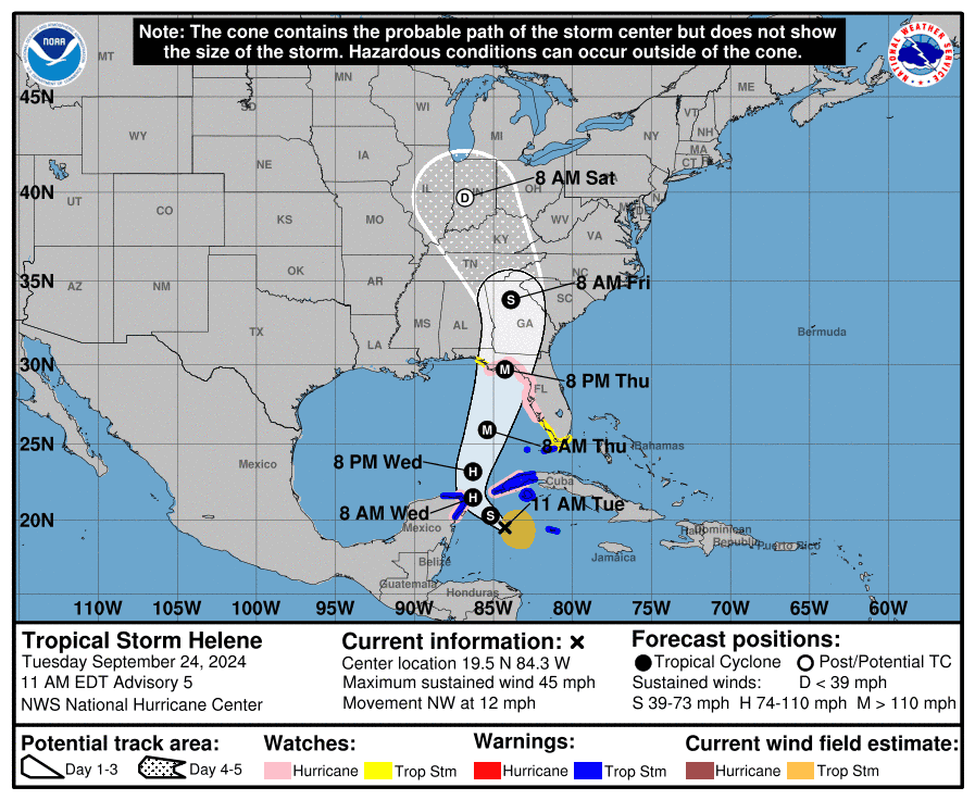 Front from Hurricane Helene expected to dump rain on western Panhandle