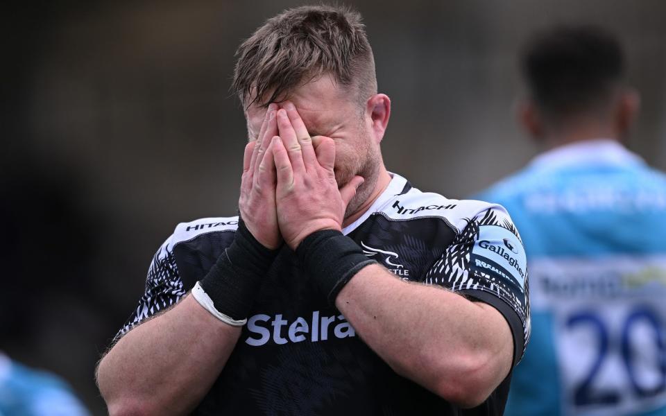 Newcastle's Richard Palframan after a defeat against Sale Sharks