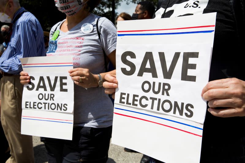 FILE PHOTO: Protest against new voting restrictions in Austin