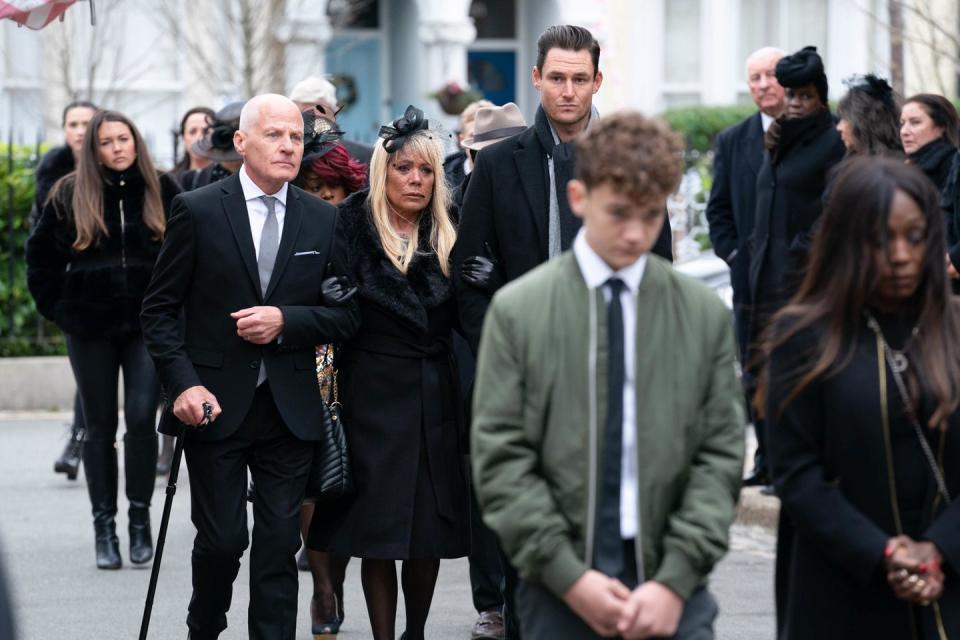 Monday, December 12: Ricky Jnr and Denise are among the other mourners